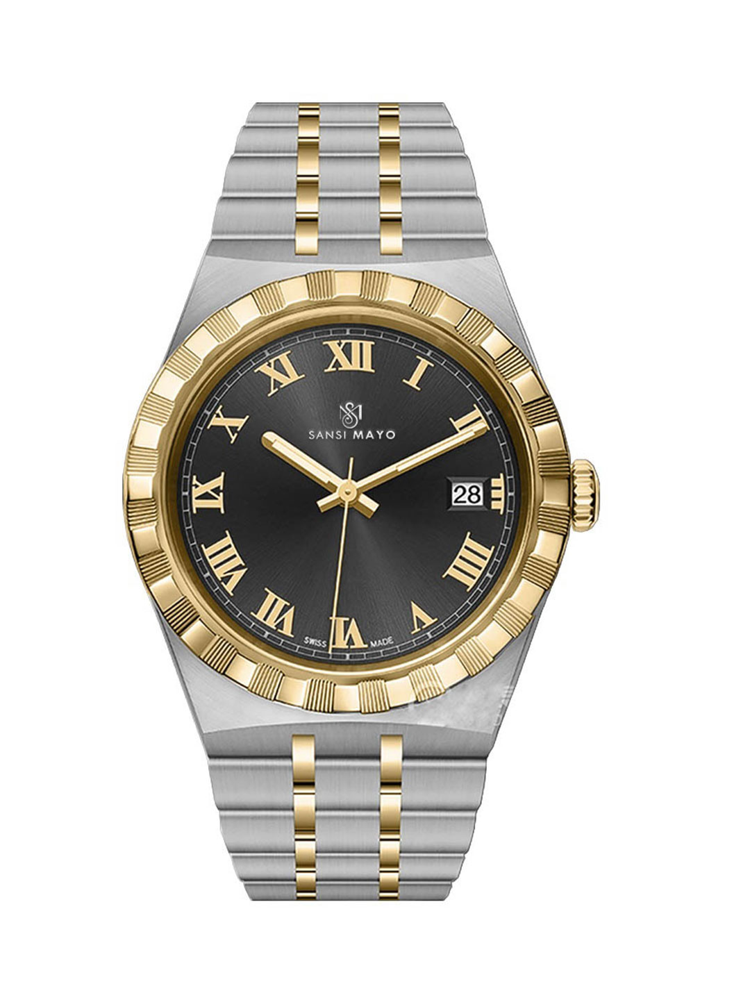 SANSIMAYO DIVAS Stainless Steel Bracelet Style Straps Analogue Watch SM-M-202-TTSG-G-B