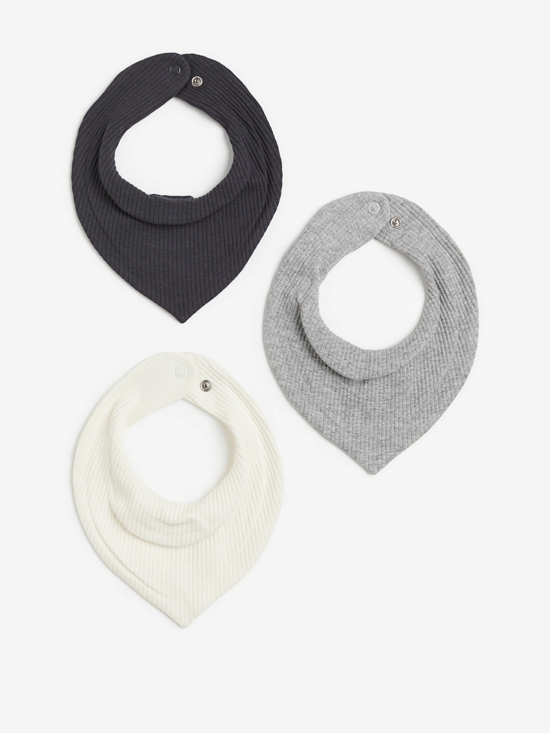 H&M Boys 3-Pack Ribbed Triangular Scarves
