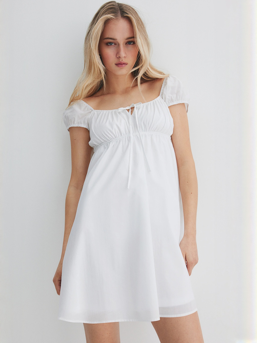 H&M Drawstring-Detail Flared-Skirt Dress