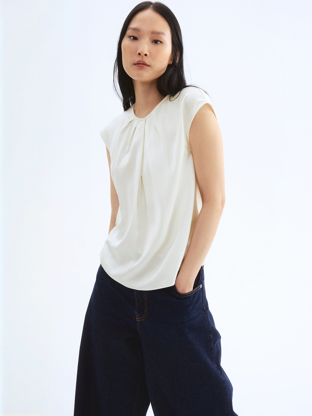 H&M Women Pleat-Front Blouse