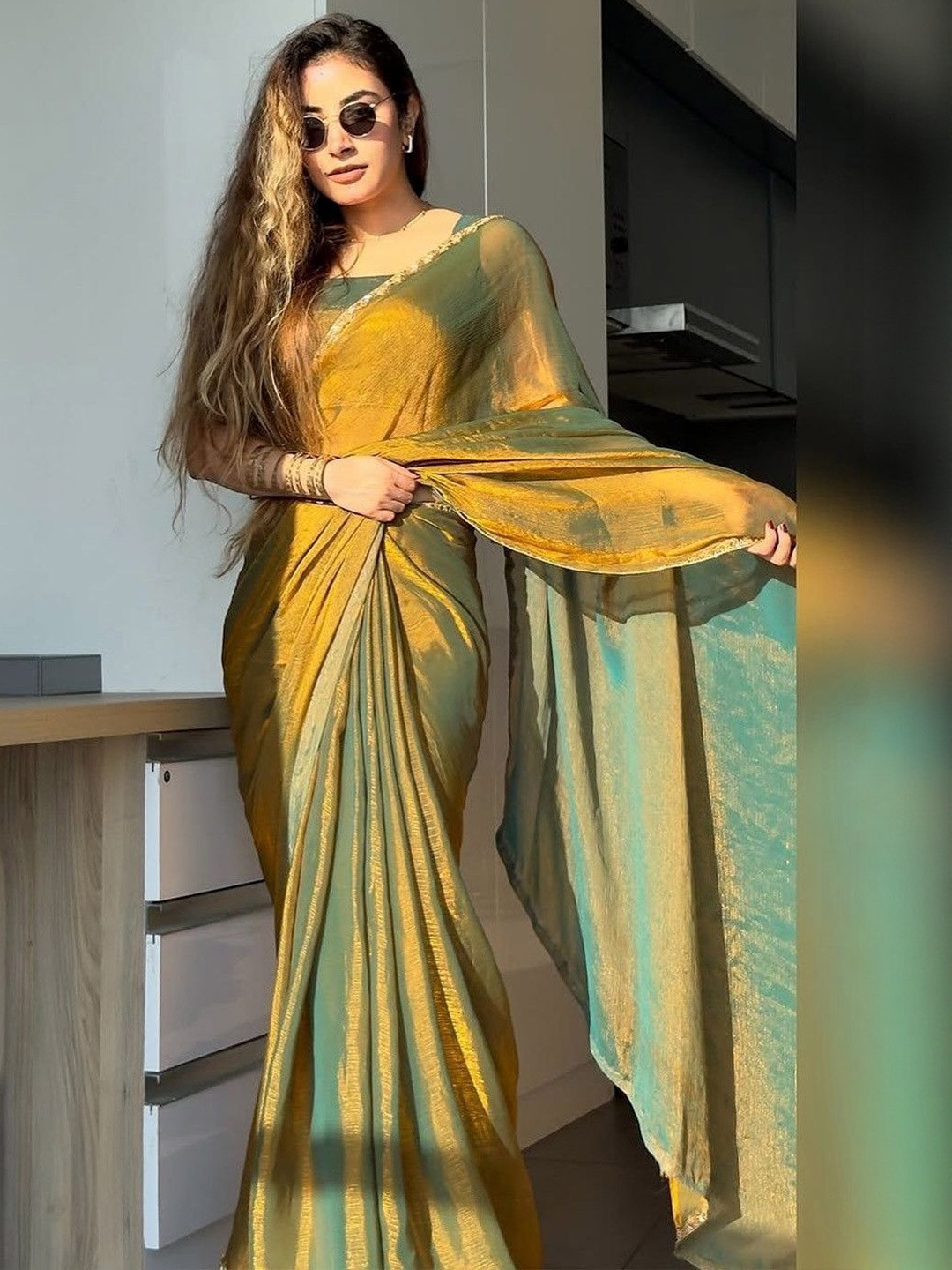 Sita Embellished Border Pure Chiffon Saree