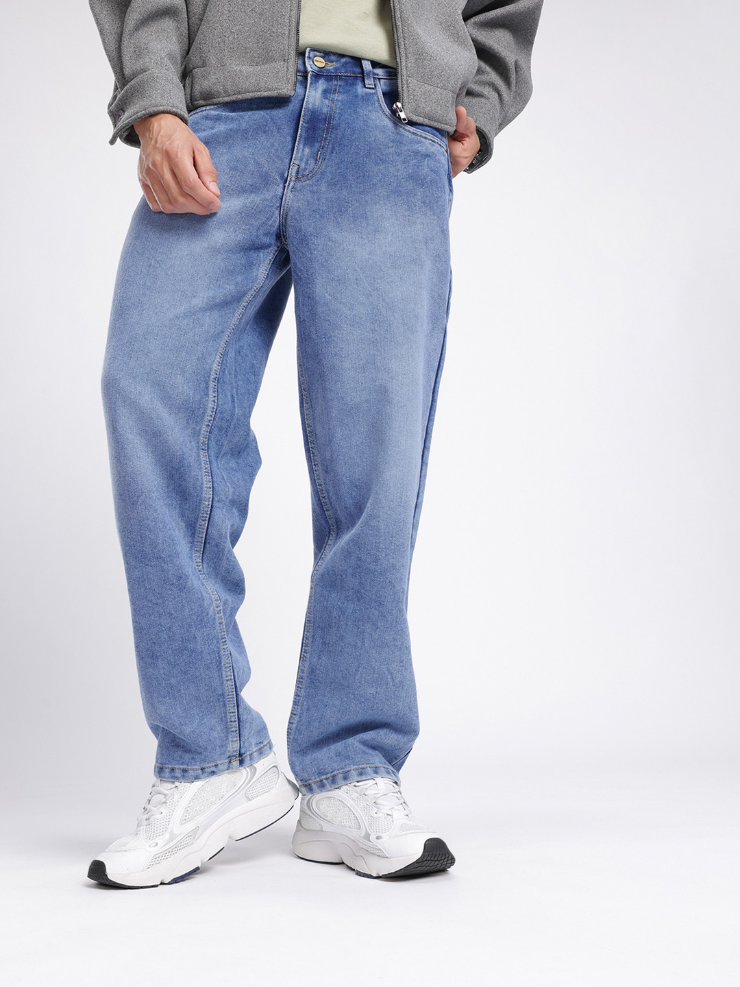 glitchez Men Loose Fit Heavy Fade Jeans - Image 1