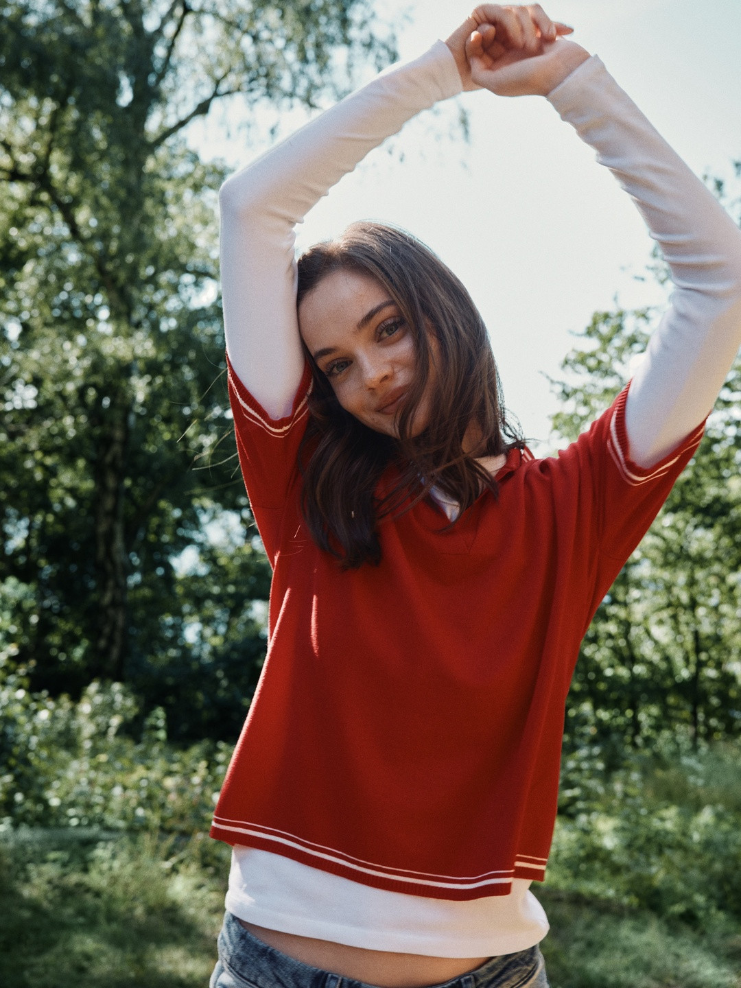 H&M Oversized Fine-Knit Polo Shirt