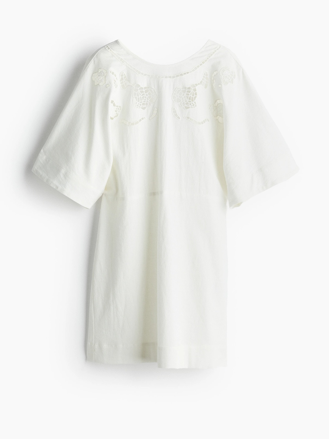 H&M Linen-Blend Broderie Anglaise Dress