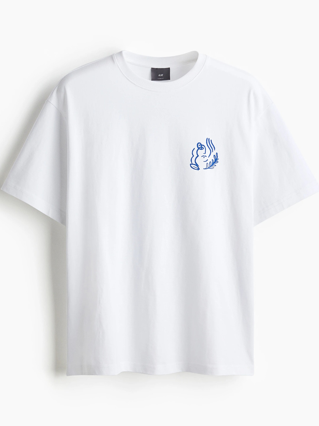 H&M Men Pure Cotton Loose Fit Printed T-shirt