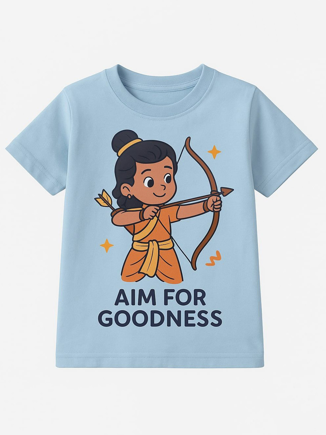 ZIP ZAP ZOOP Boys Little Krishna Conversational Printed Round Neck Cotton T-shirt