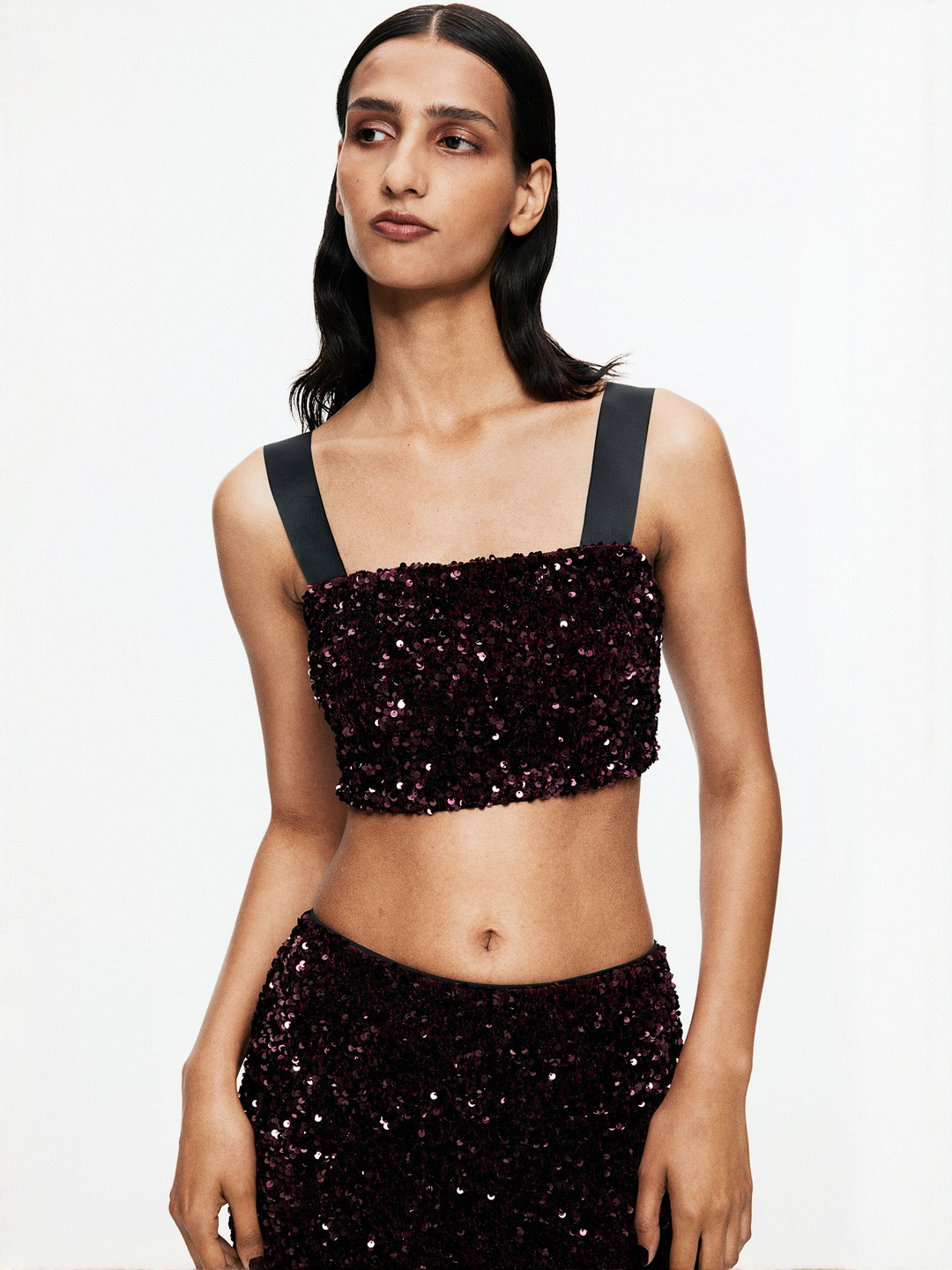 H&M Women Sequined Bralette Top