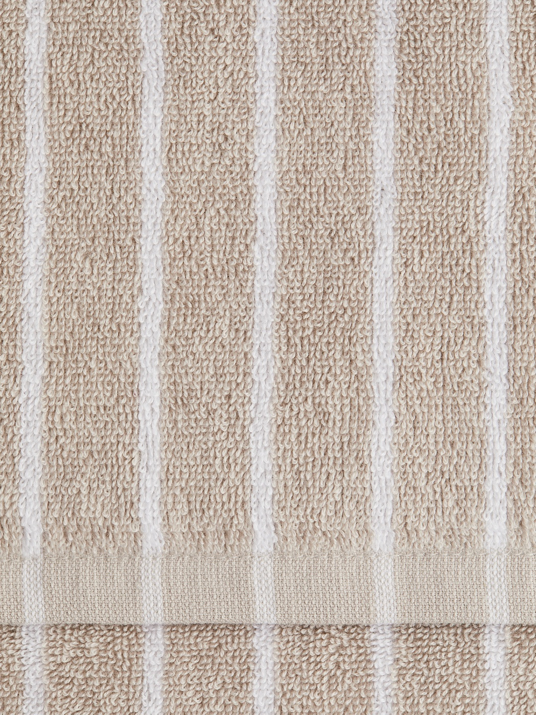 H&M Beige Striped Bath Towels