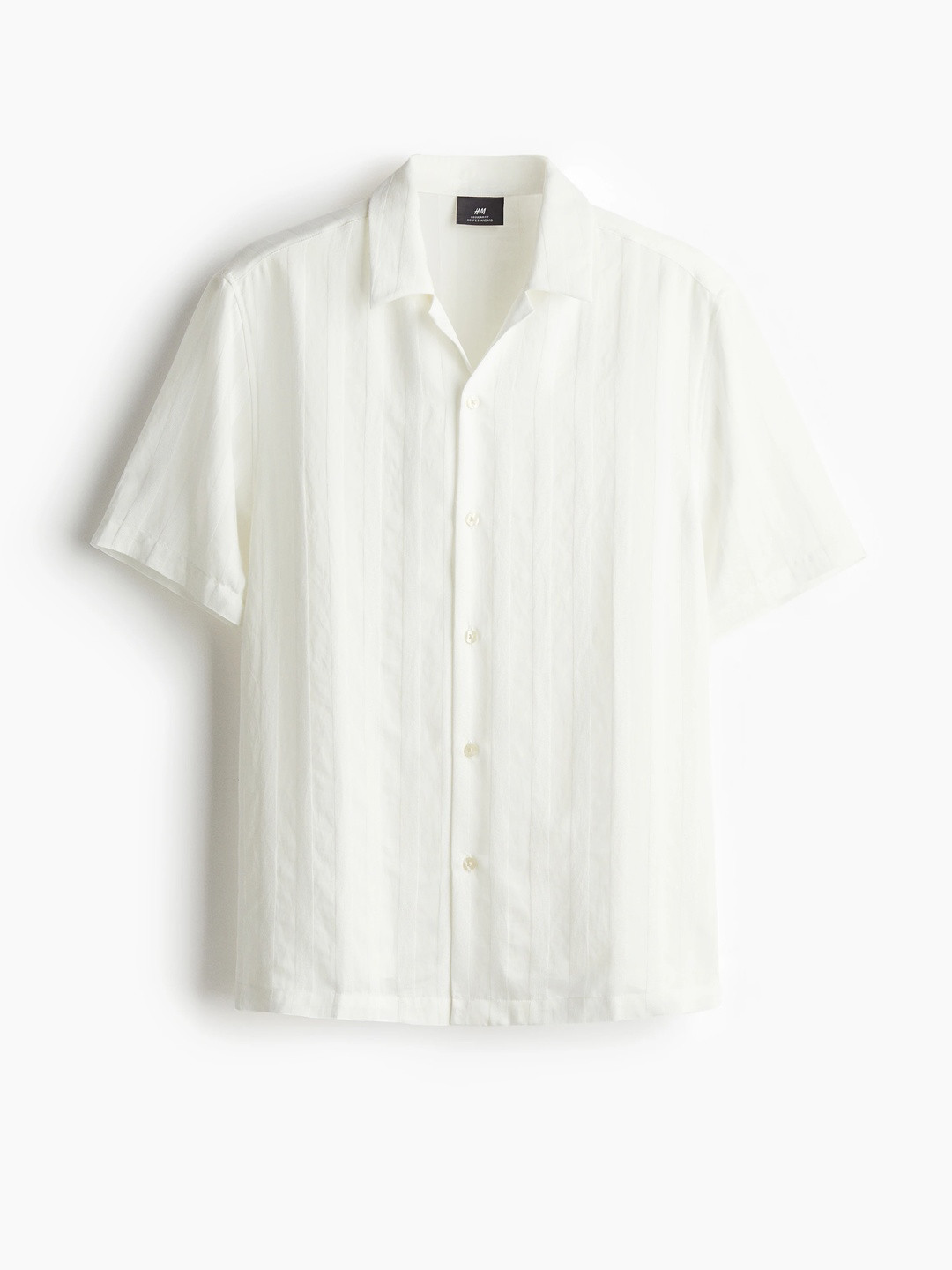 H&M Regular Fit Textured-Weave Resort Shirt