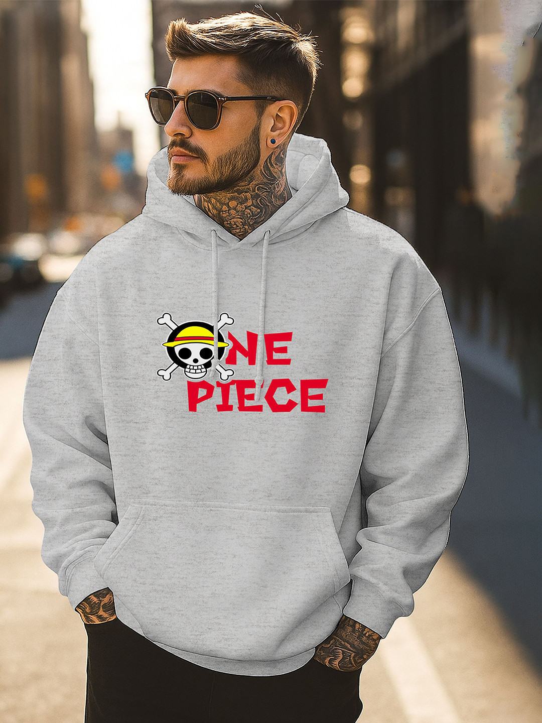 Triptee Men One piece Printed Hooded Sweatshirt