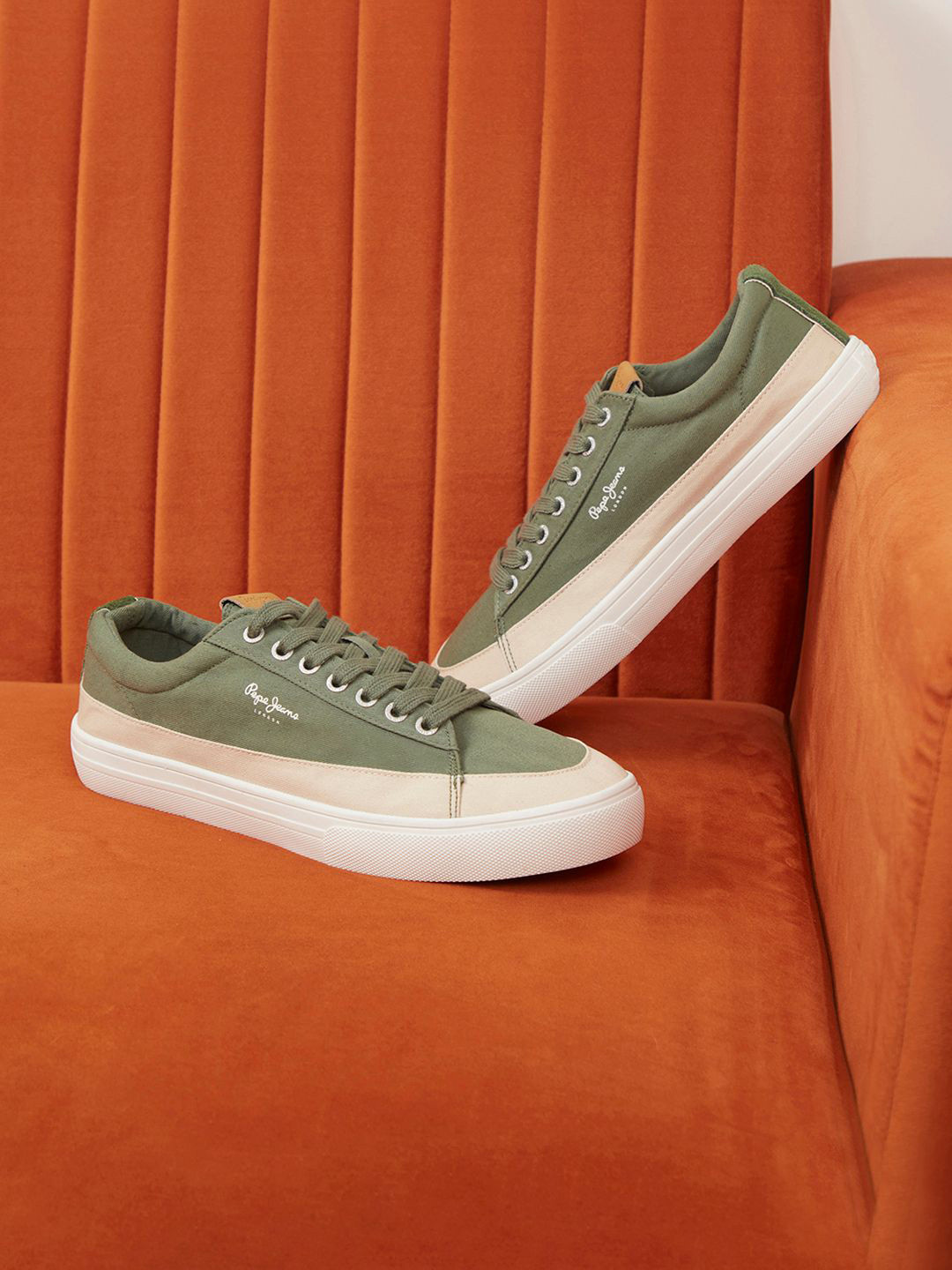 Pepe Jeans  Canvas Men Colourblocked Round Toe Lace Ups Chukka or Desert Boots Sneakers