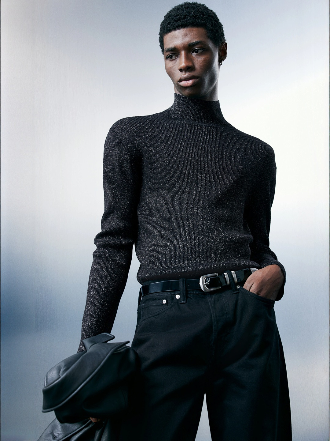 H&M Slim Fit Shimmering Turtle Neck Jumper