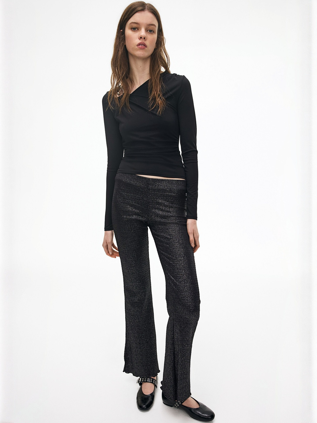H&M Smocked Flared Trousers