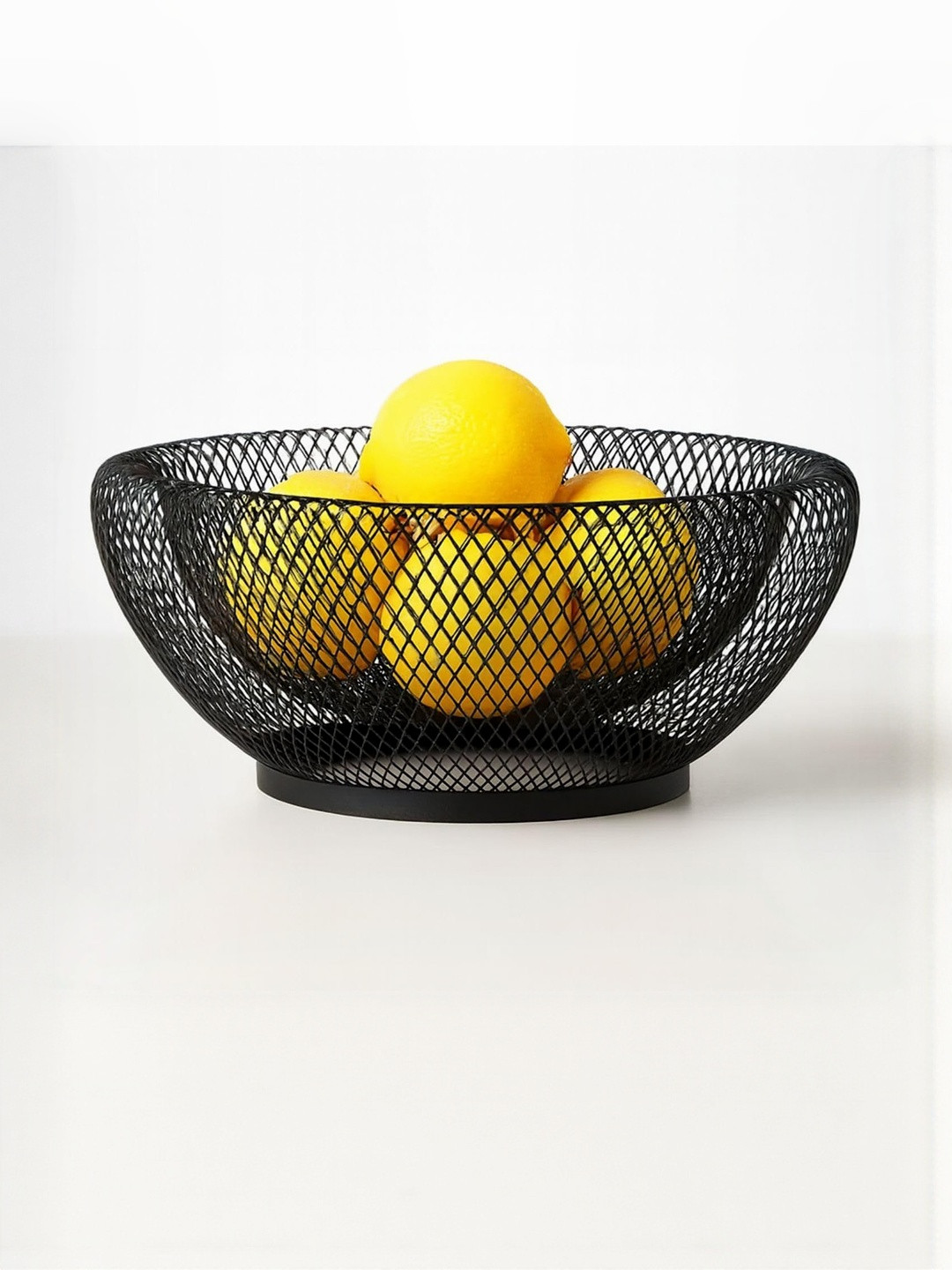 Go Hooked Black Double-Layer Metal Mesh Fruit Basket