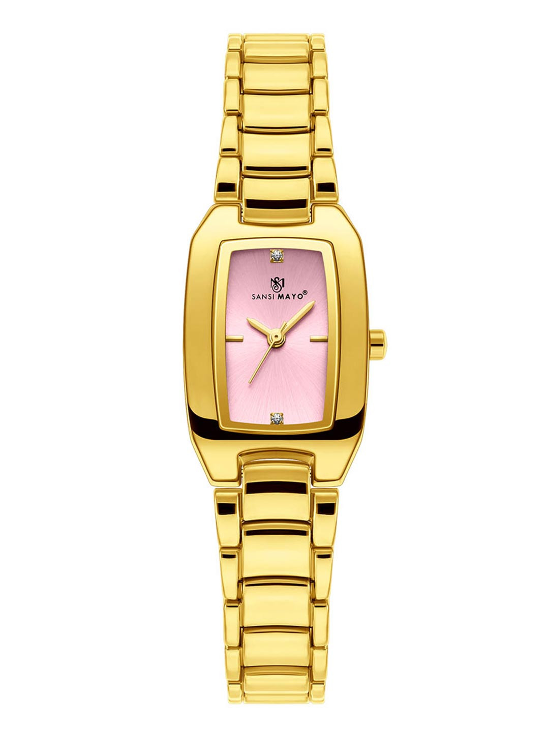 SANSIMAYO NAINA Stainless Steel Bracelet Style Straps Analogue Watch SM-L-214-G-G-PI