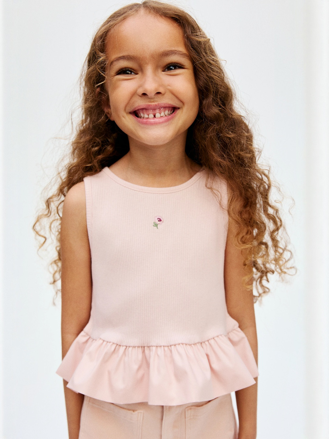 H&M Sleeveless Bubble-Hem Top