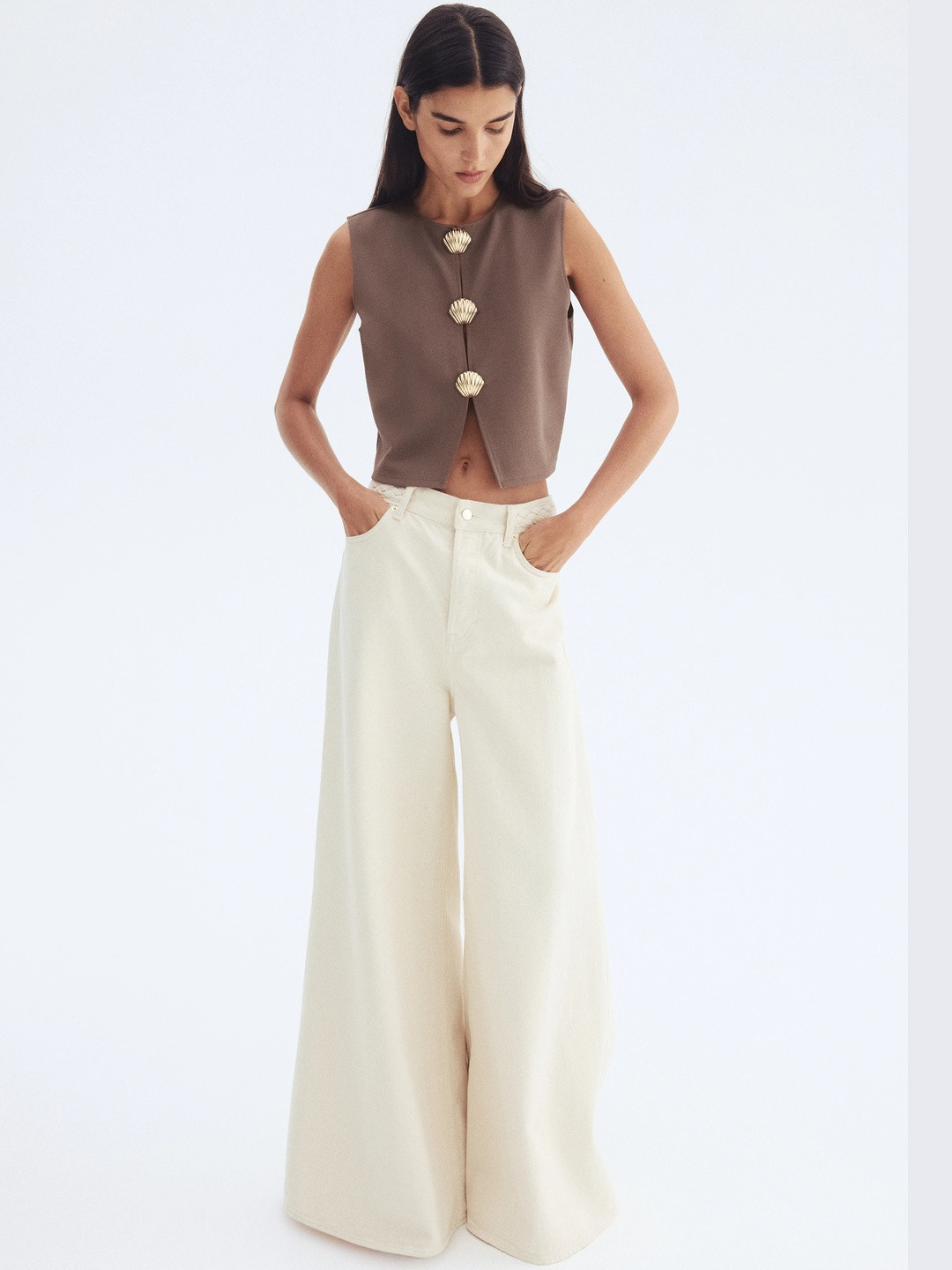 H&M Button-Decorated Top