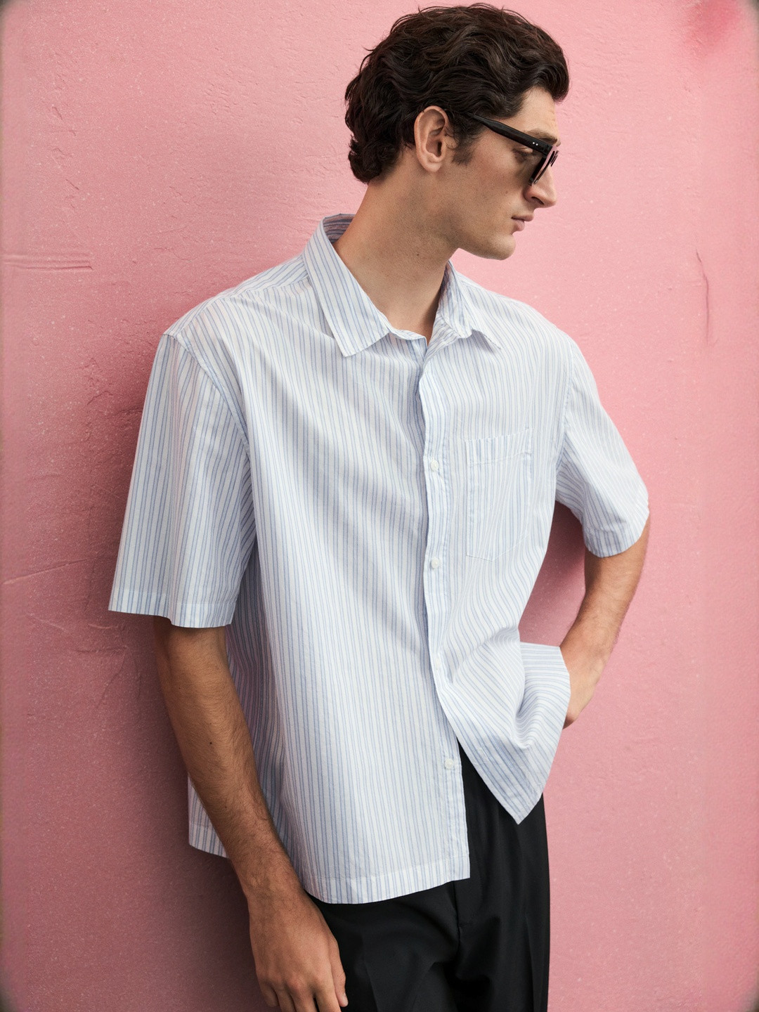 H&M Regular Fit Boxy-Style Poplin Shirt