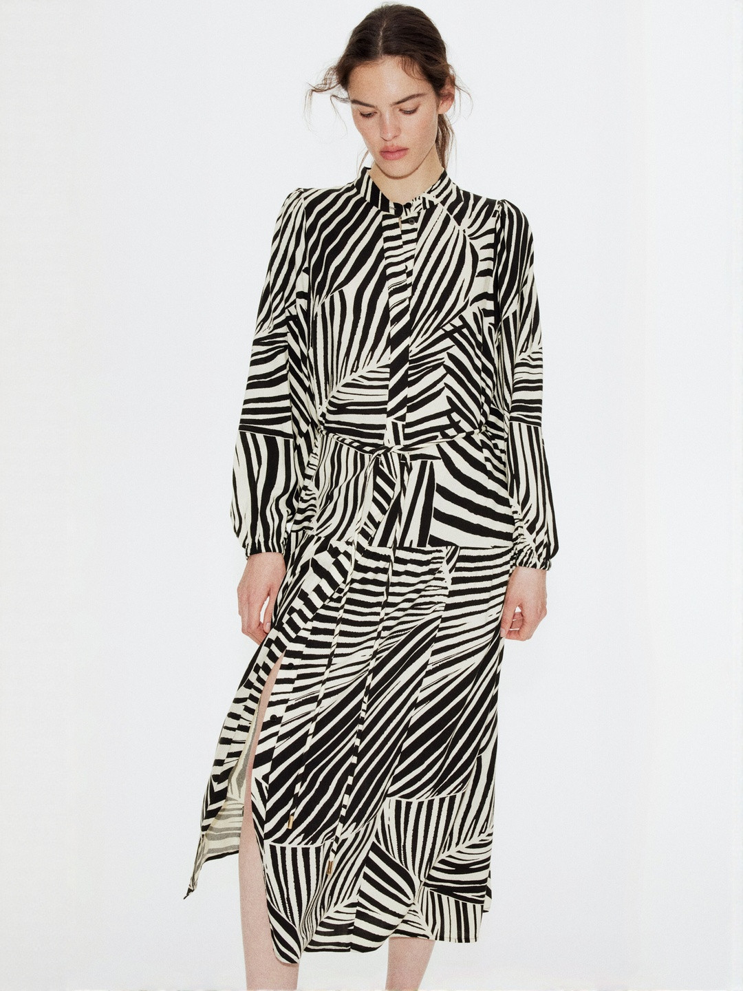 H&M Long Puff-Sleeved Dress