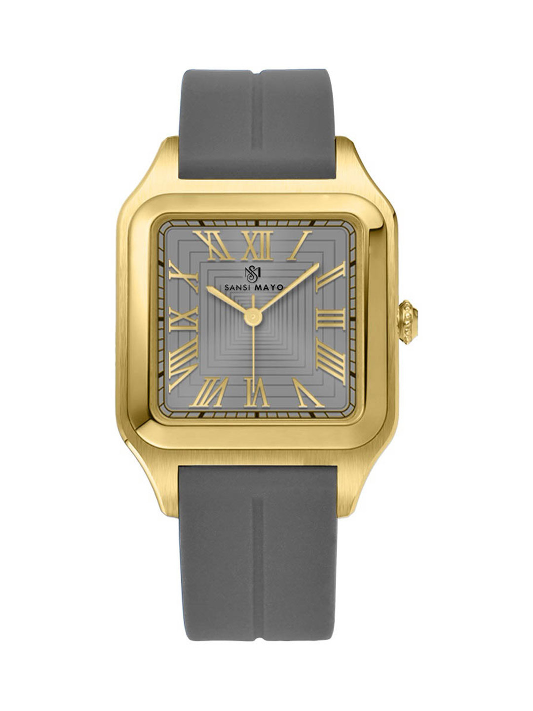 SANSIMAYO Mojo Men Square Dial & Bracelet Style Straps Analogue Watch SM-M-185-GR-G-GR