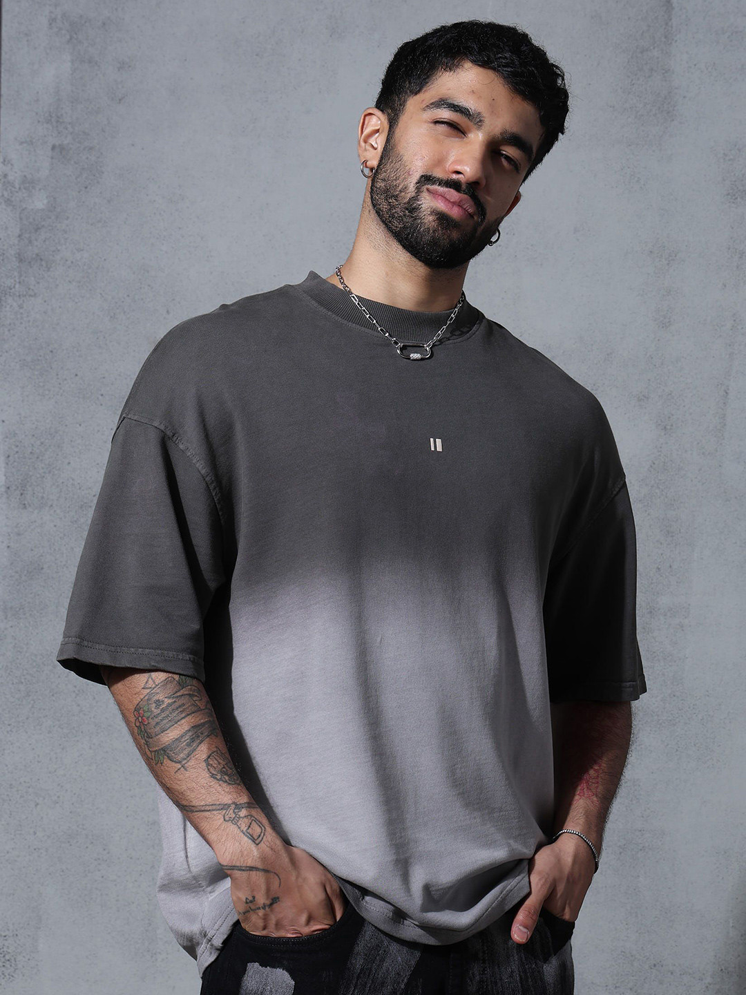 Chapter 2 Unisex Tie and Dye Round Neck  Drop-Shoulder Sleeves Cotton Oversized T-shirt