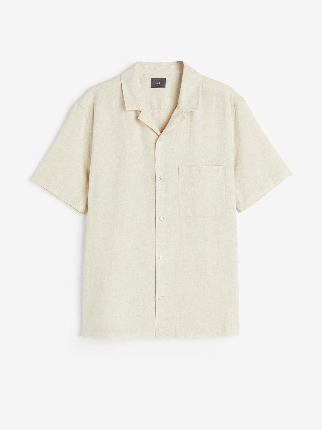 H&M Men Regular Fit Linen-Blend Shirt