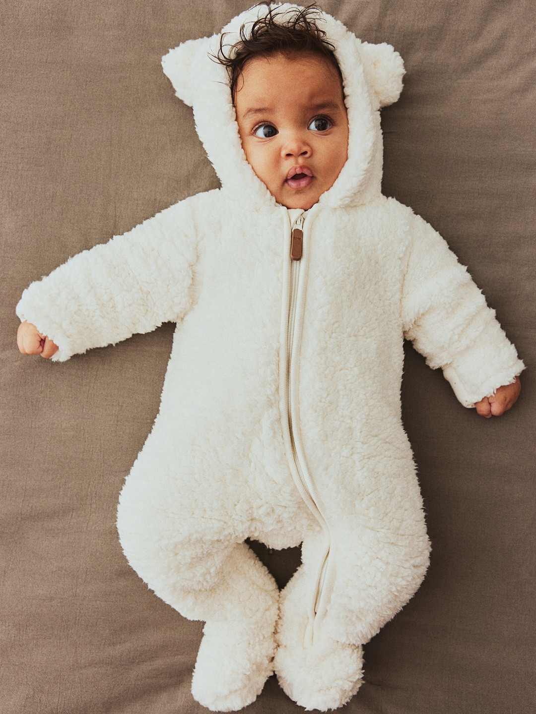 H&M Boys Pile Pram Suit With Ears