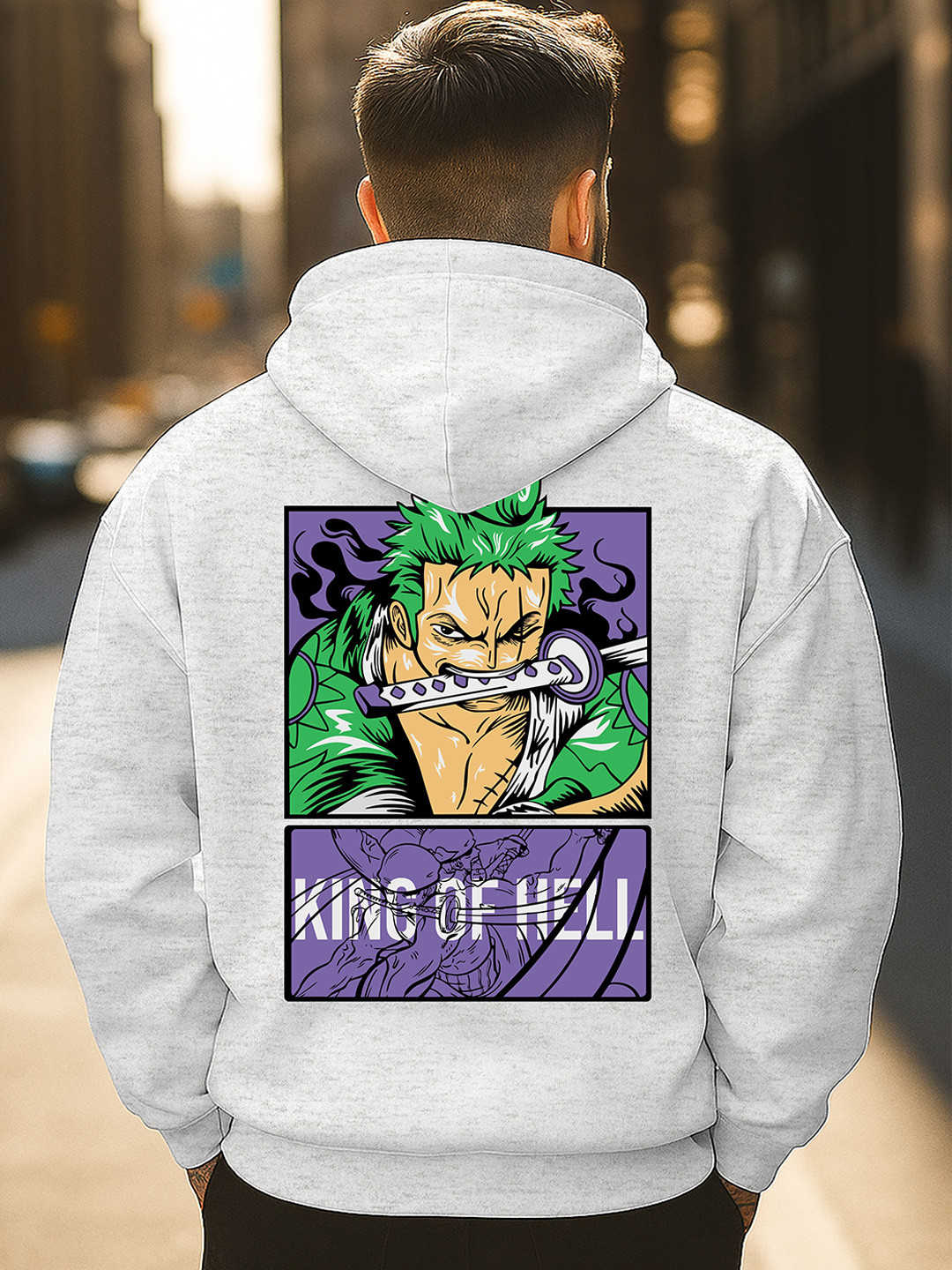 Triptee Men Anime OnePiece Graphic Printed Hooded Long Sleeves Sweatshirt