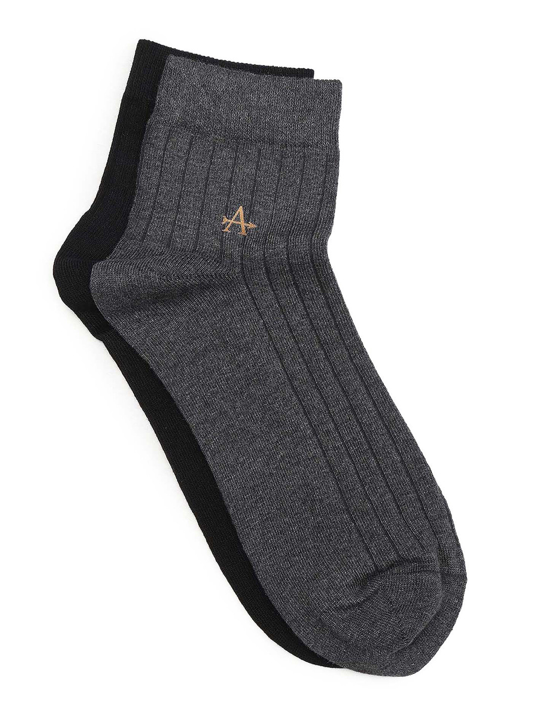 Arrow Men Pack Of 2 Striped Cotton Ankle-Length Socks