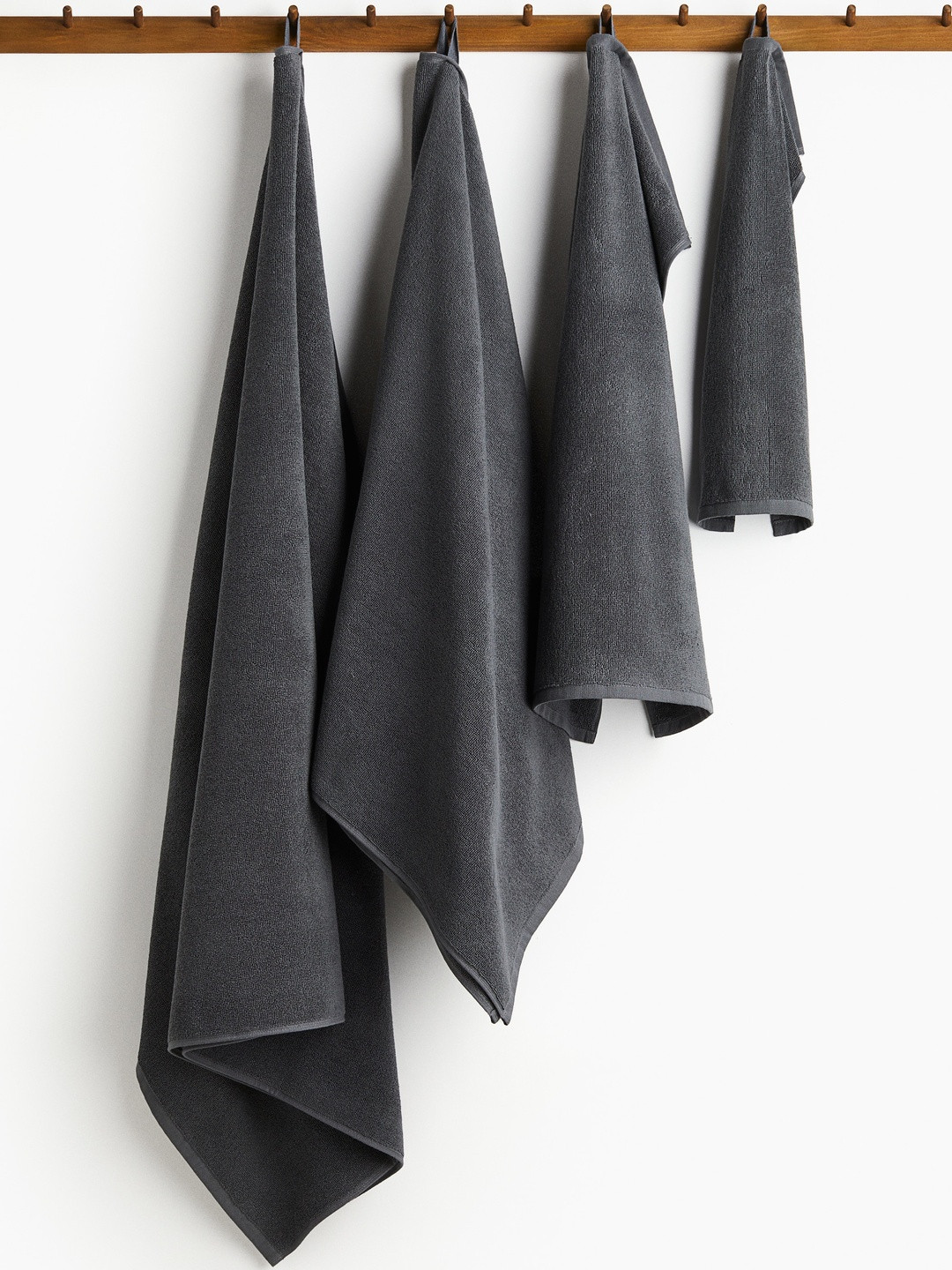 H&M Grey Pure Cotton Terry Guest Towel