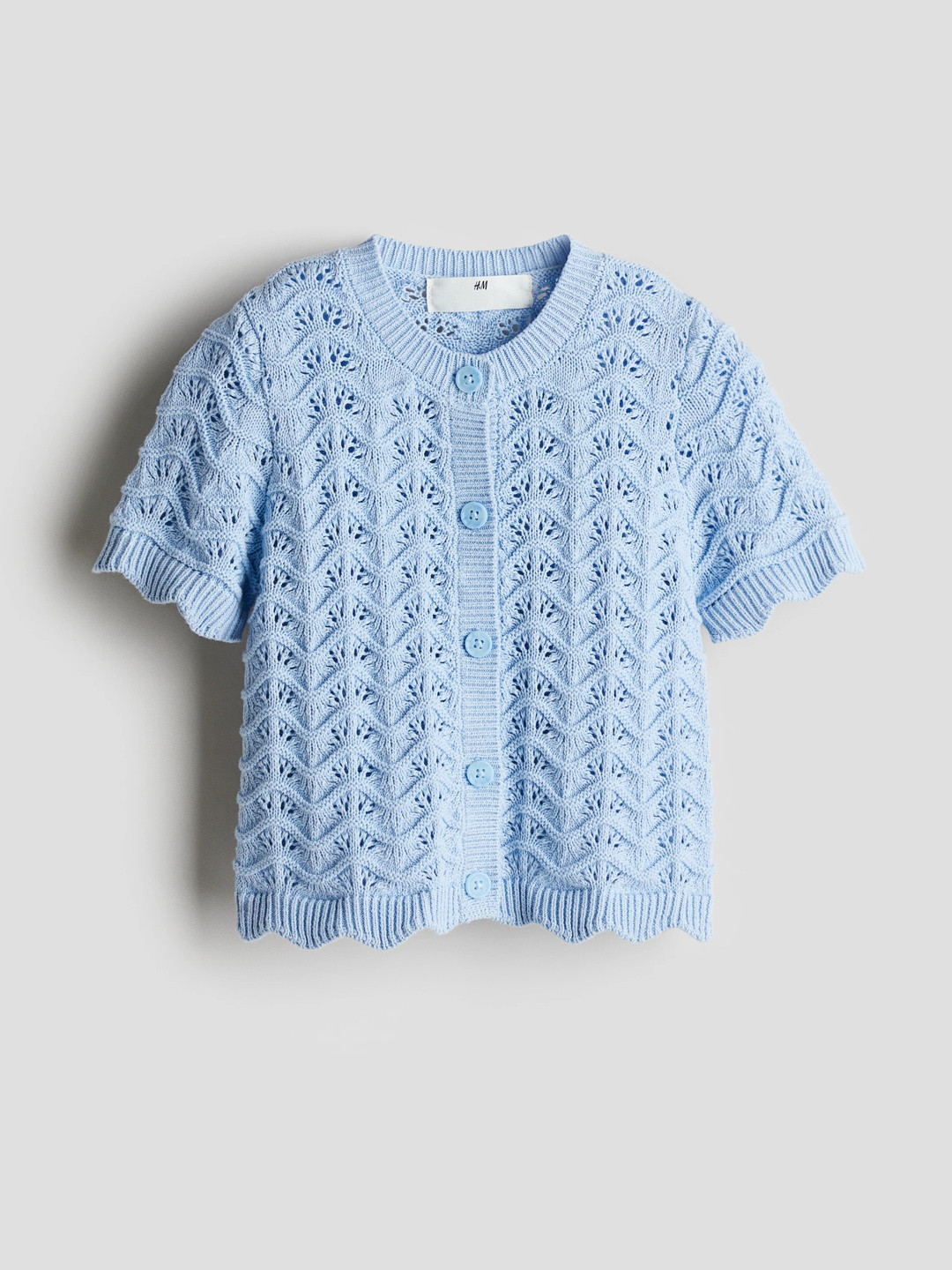 H&M Pattern-Knit Cotton Top