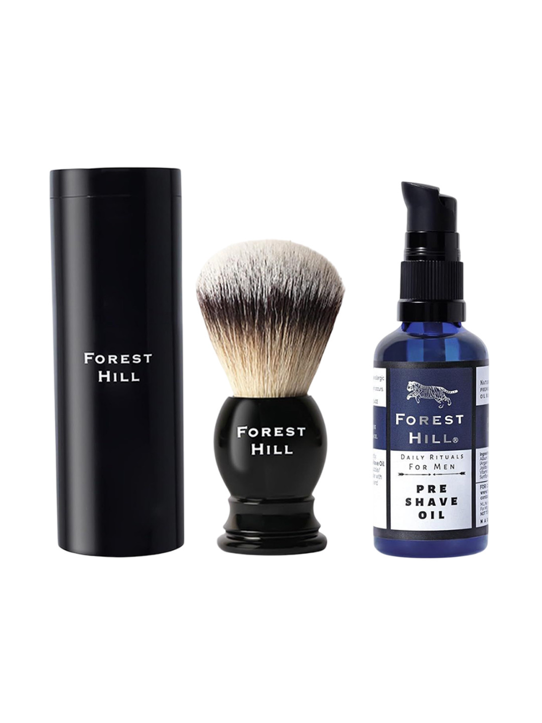FOREST HILL Set Of 2 Pre Shave Oil- 50 ml & Shaving Brush