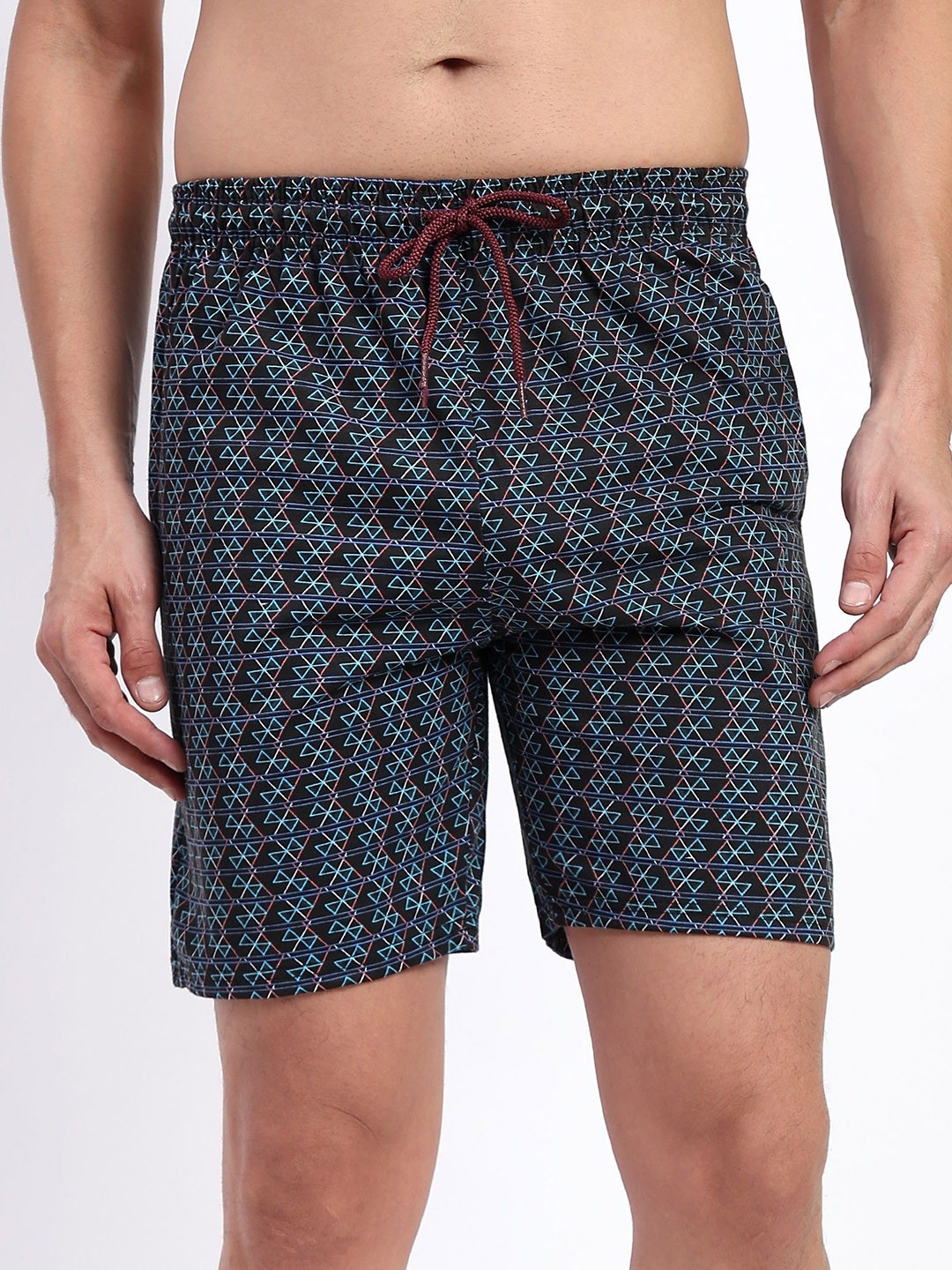 T.T. Men Printed Mid-Rise Training or Gym Shorts