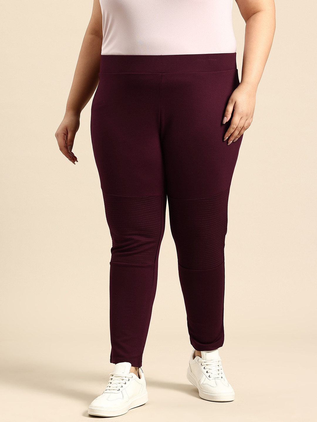 aLL Plus Size Women Mid-Rise Panelled Jeggings