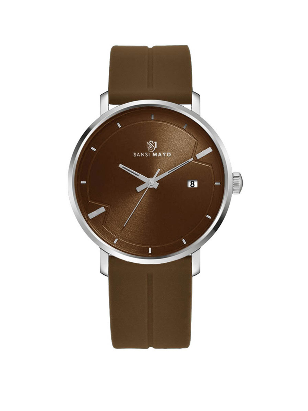 SANSIMAYO Uicto Men Dial & Leather Bracelet Style Straps Analogue Watch SM-M-170-BR-S-BR