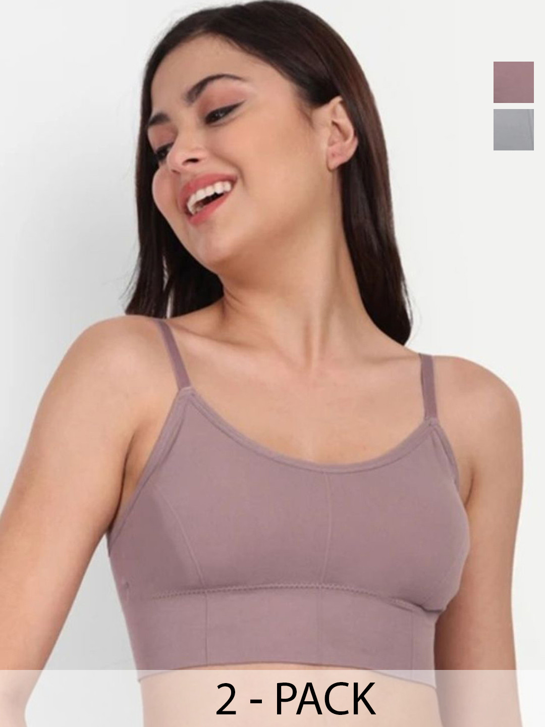 US FASHION Pack OF 2 Women Cotton Crop Top Bra