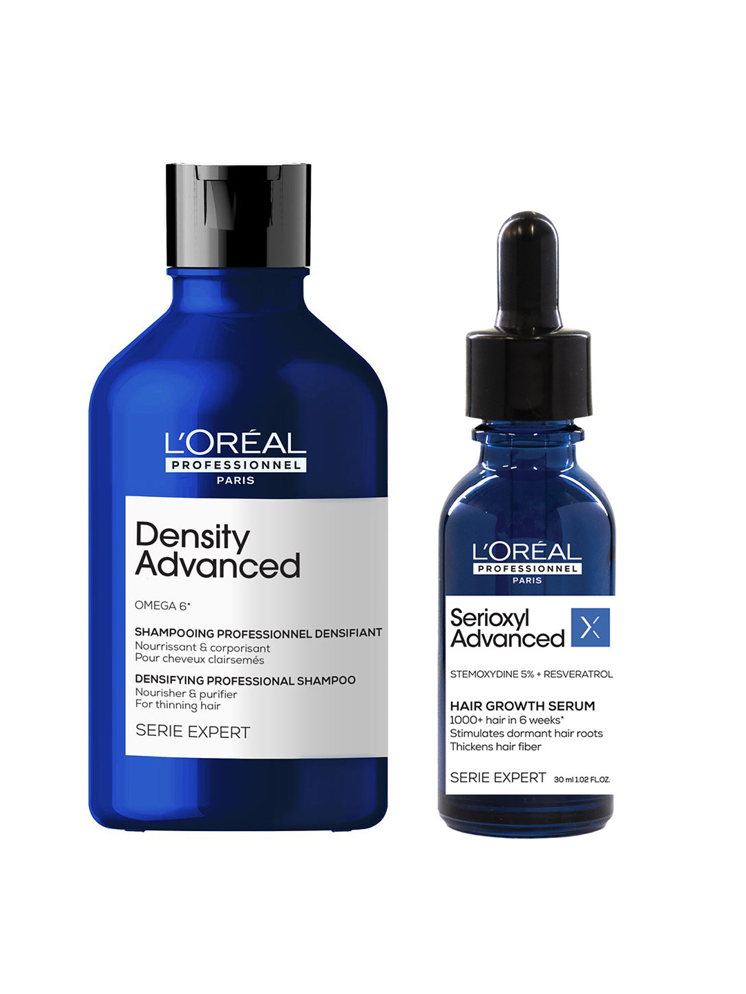 LOreal Professionnel Set of Density Advanced Shampoo 300ml & Serioxyl Advanced Serum 30ml