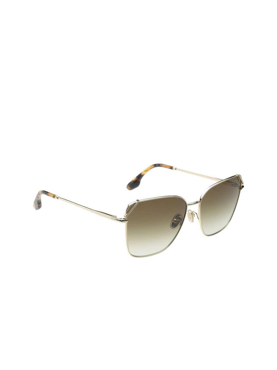 Victoria Beckham Women Green Lens & Gold-Toned Square Sunglasses