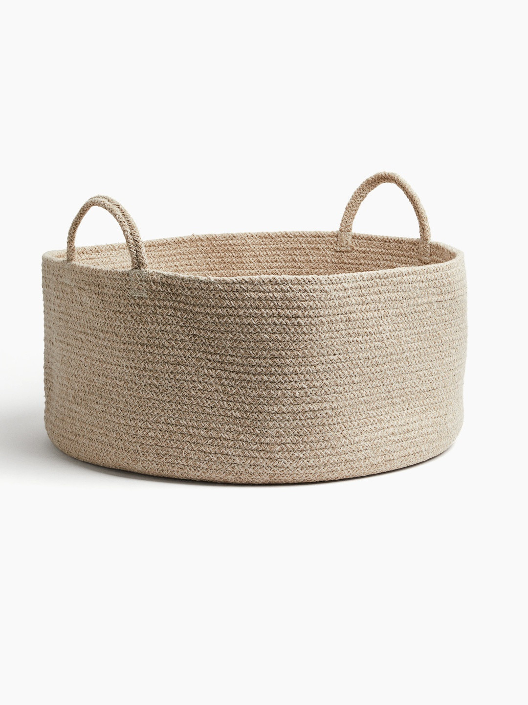 H&M Beige Pure Cotton Extra-Large Low Storage Basket