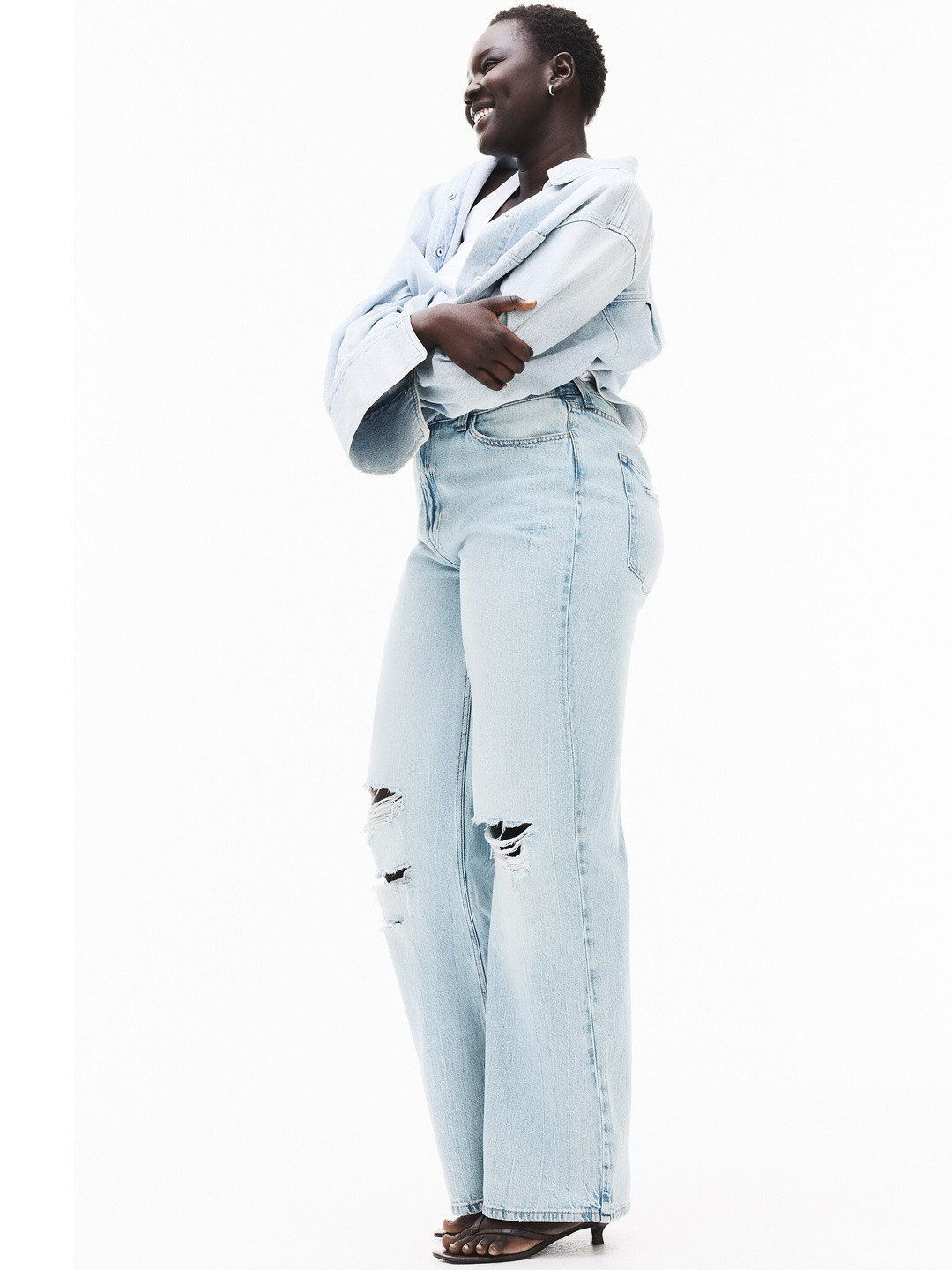 H&M Curvy Fit Wide Ultra High Jeans