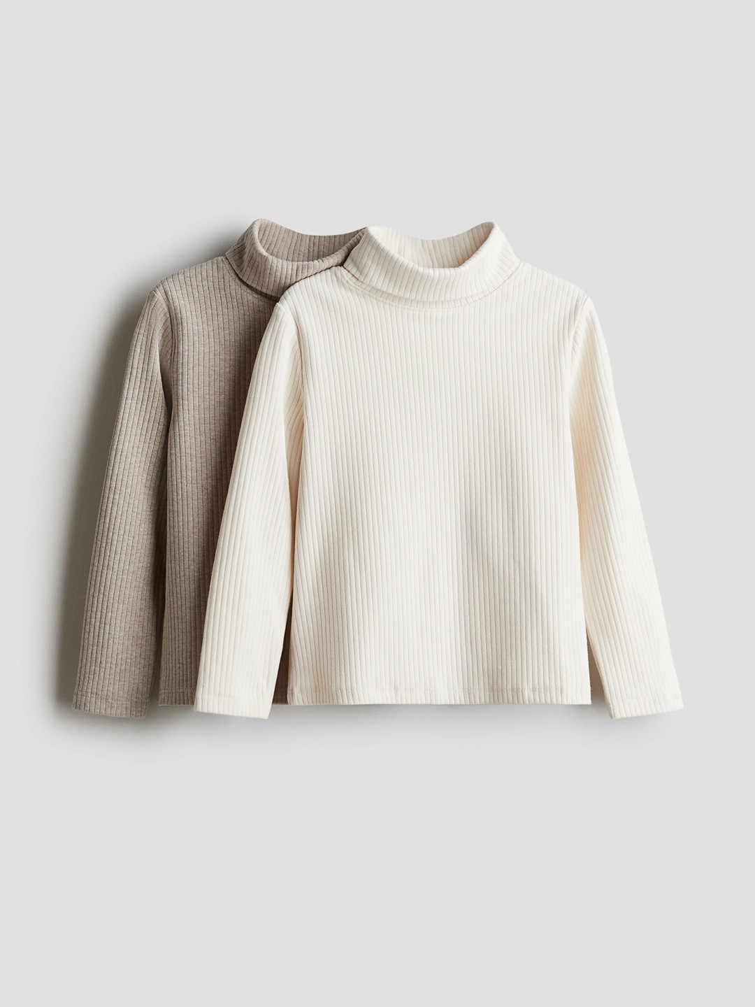 H&M 2-Pack Ribbed Polo-Neck Tops