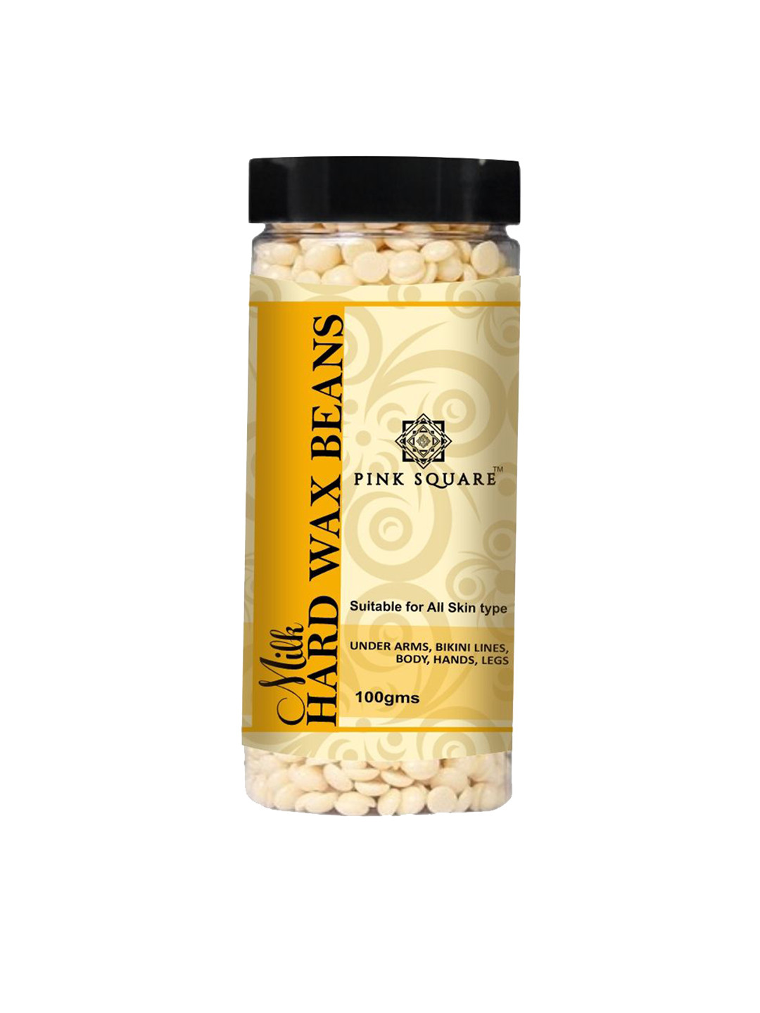 Pink Square Milk Brazilian Hard Wax Bean For Body Hair Removal - 100 g