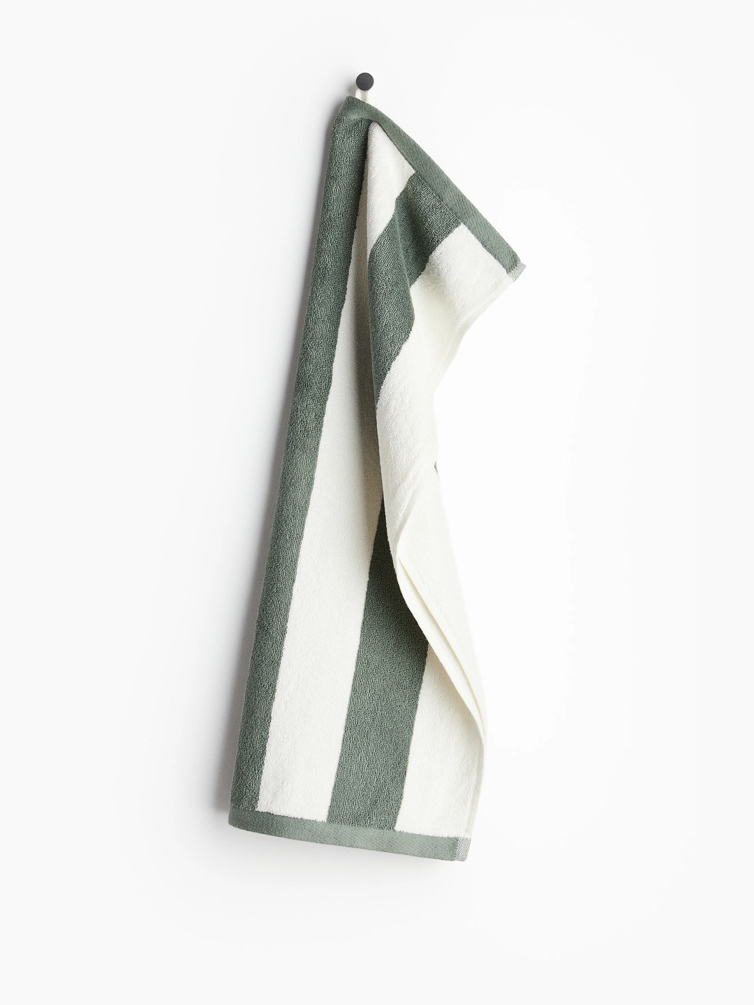 H&M Green Striped Hand Towel