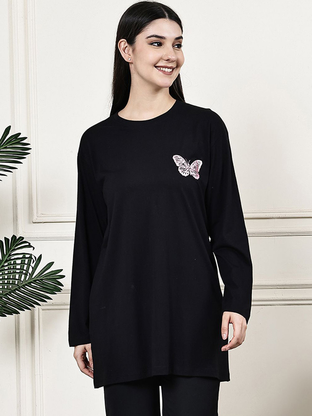 Kanvin Women Butterfly Printed Lounge T-shirt