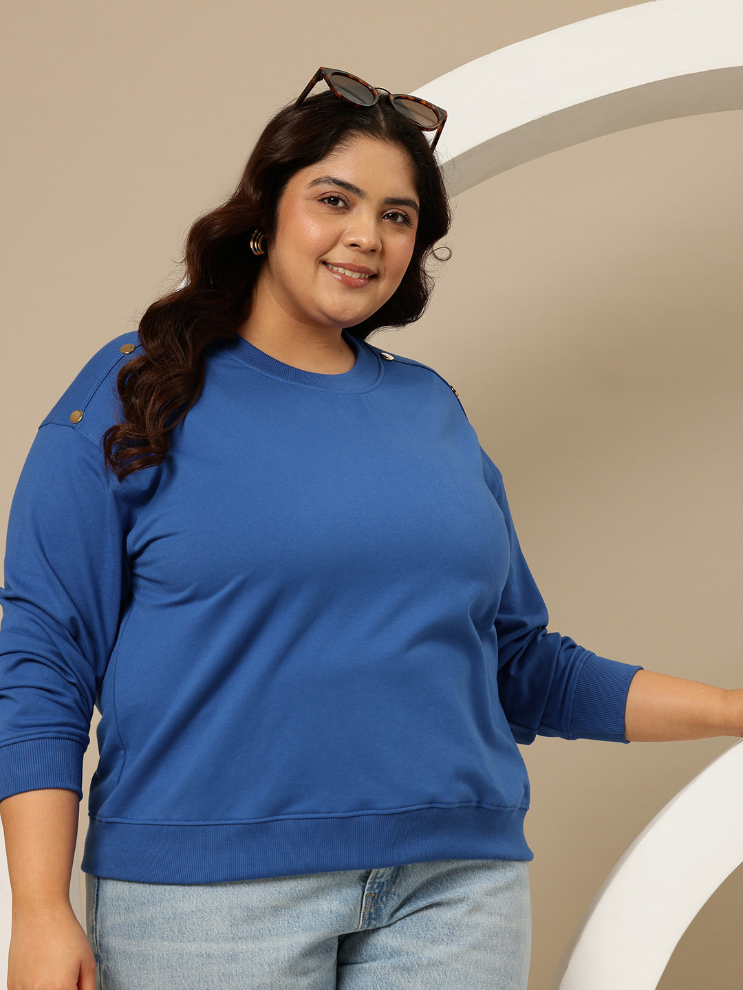 Sztori Plus Size Fleece Lined Sweatshirt