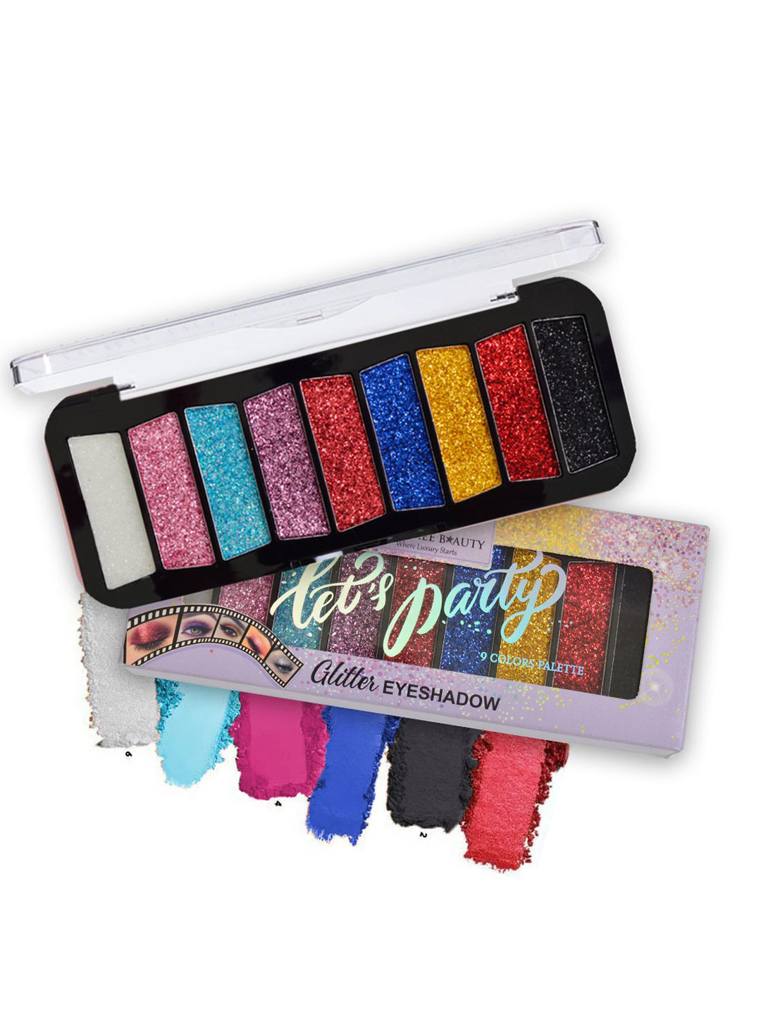 Adbeni 9 Color Glitter Eyeshadow Palette - 12g - Shade - 02