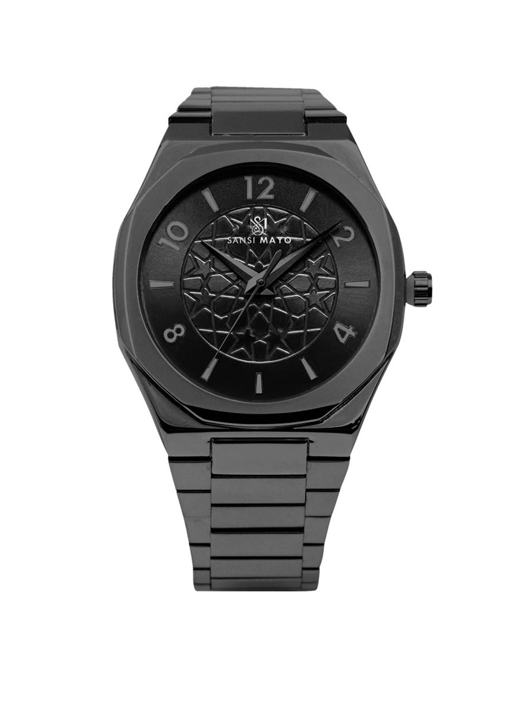 SANSIMAYO Marco Men Bracelet Style Straps Quartz Analogue Watch SM-M-29-B-B-B-W