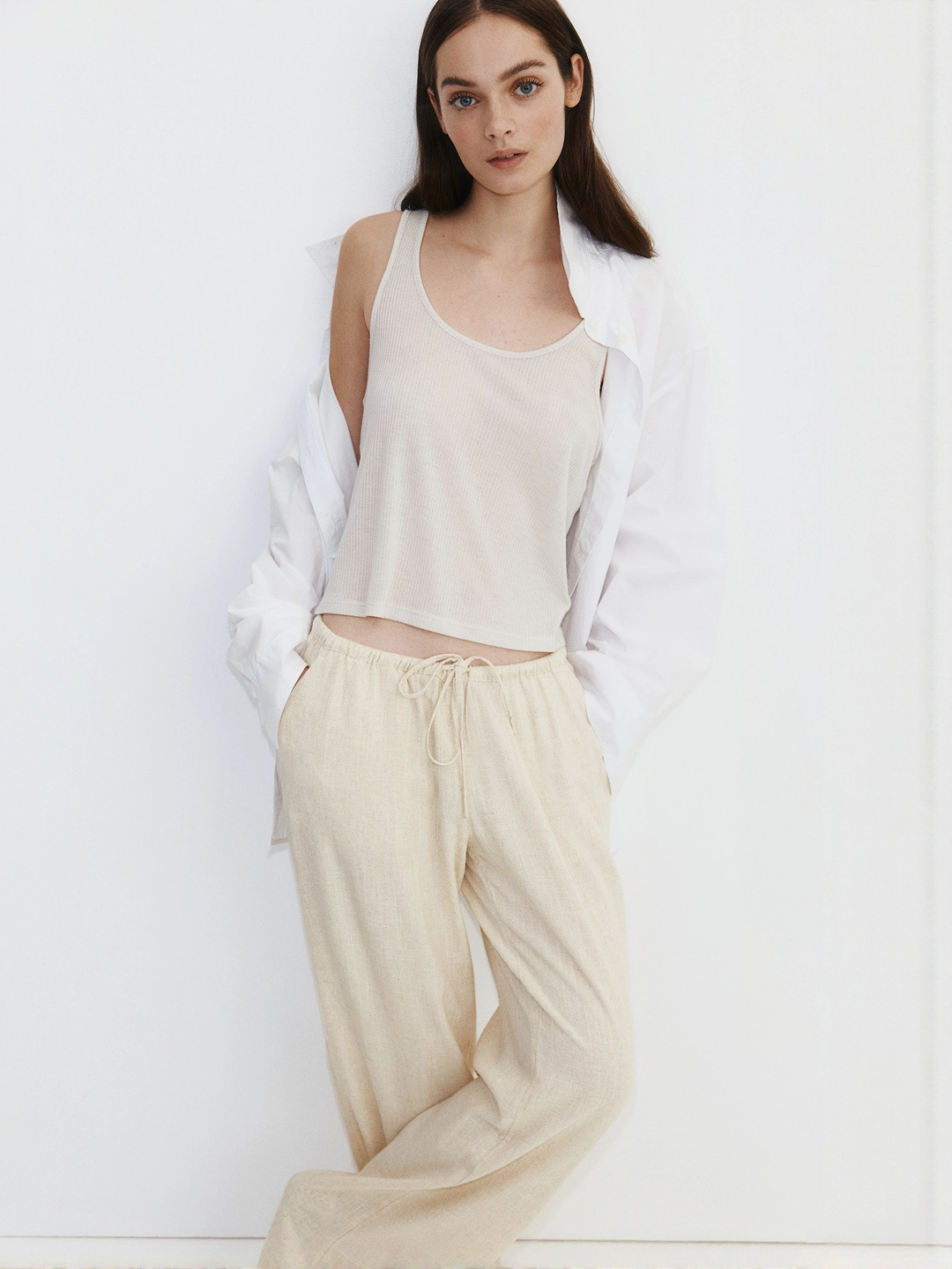 H&M Women Straight Drawstring Trousers