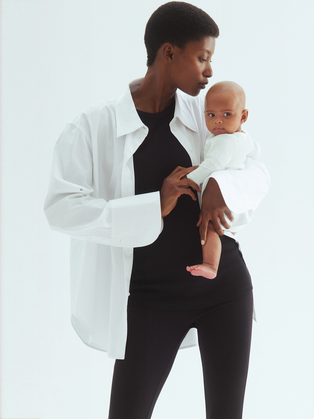 H&M MAMA Flared Jersey Trousers