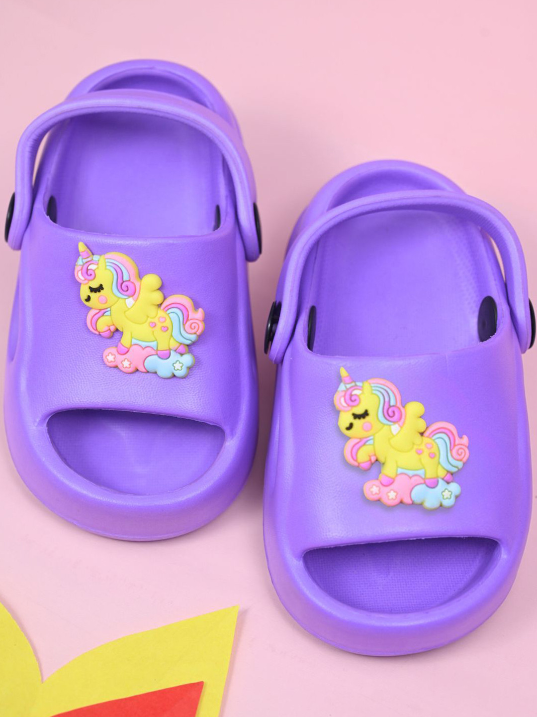 Yellow Bee Girls Girls Magical & Playful Unicorn Charms Clogs